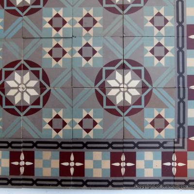 9.25m2 of handmade French Perrusson tiles c.1905