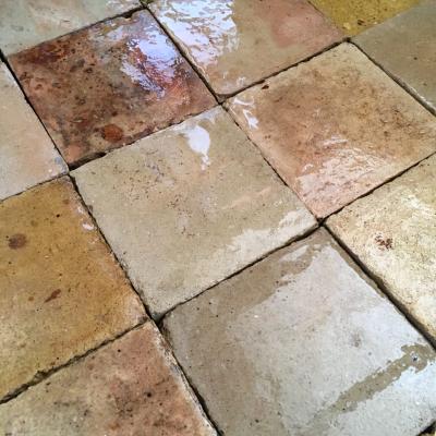 8m2+ of antique French terracotta tiles - beautiful tones