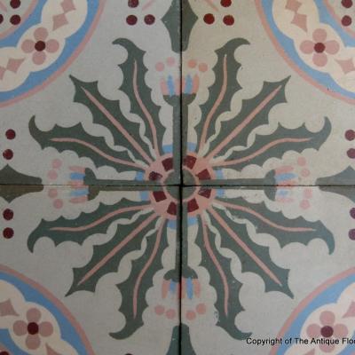 A 7.5m2+ antique Societe Amay triple border ceramic
