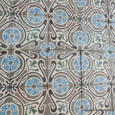 2.7m2 to 4.7m2 of Belgian Art Nouveau ceramic tiles