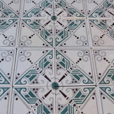 A 17.4m2 early art deco Rebaix ceramic floor c.1918-1920 