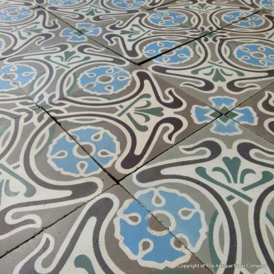 1.7m2 of Belgian Art Nouveau ceramic tiles