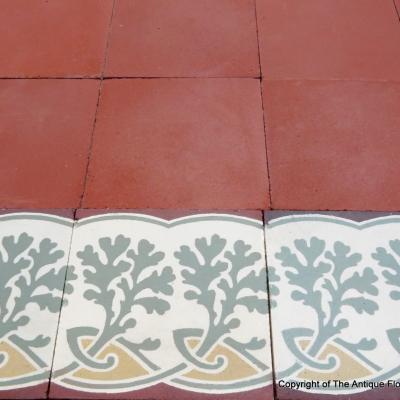 6.2m2 antique ceramic Perrusson floor - plain ceramic with double borders 