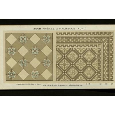 17m2+ antique ceramic French damier floor with single border frame