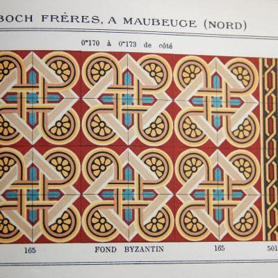 A large c.20m2+ / 225 sq ft Boch Freres ceramic floor c.1900 