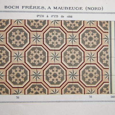 A small c.4.2m2+ / 45.2 sq ft Boch Freres ceramic floor c.1900 
