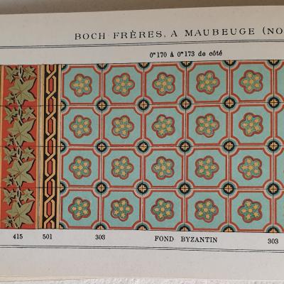 Early 20th century Boch Freres vine themed border tiles