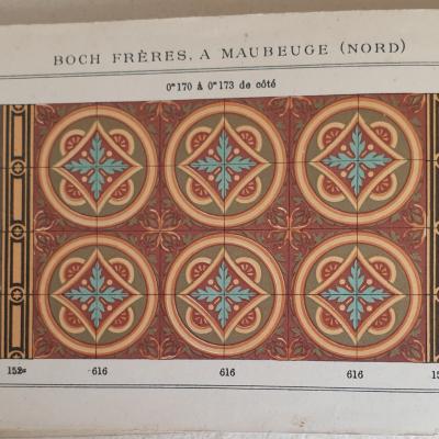 20 Large period Boch Freres border tiles c.1900-1908