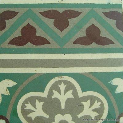 13m2 Antique Belgian Maufroid Freres et Soeur ceramic floor c.1900-1910