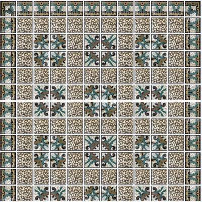 Superbly detailed 17m2 French mosaic themed ceramic floor