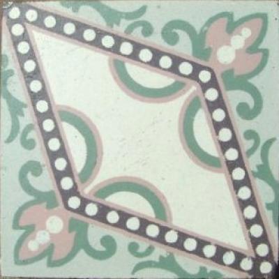 14m2+ Delicate antique ceramic floor tiles c.1900