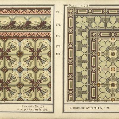 A small antique French clover themed floor c.1905