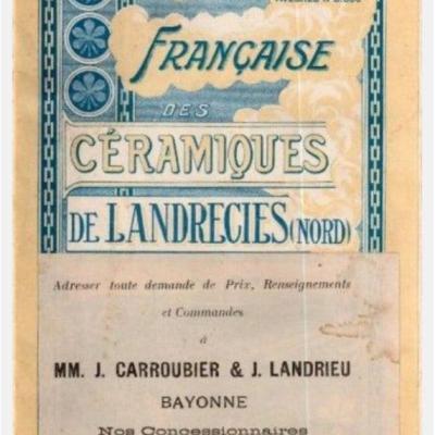 A 15m2 French Maubeuge damier ceramic c.1920-1925