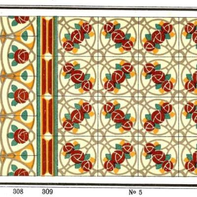 A 19.7m2 Belgian ceramic with triple borders c.1919