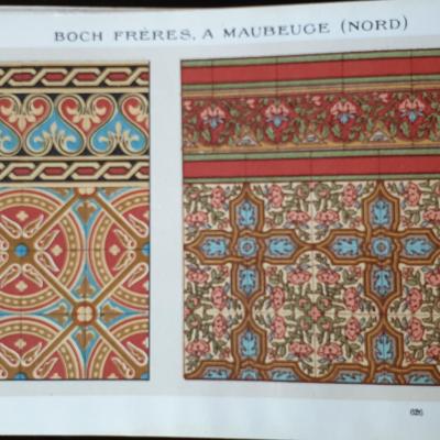 Small run of 17.5cm sq period Boch Freres border tiles