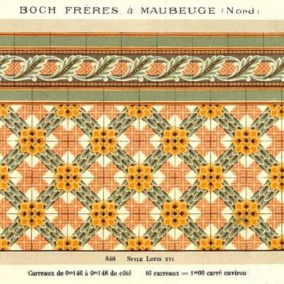 7.4m2 - Impressive, complete Boch Freres floor c.1900-1910