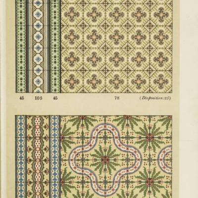 A 7.5m2+ antique Societe Amay triple border ceramic