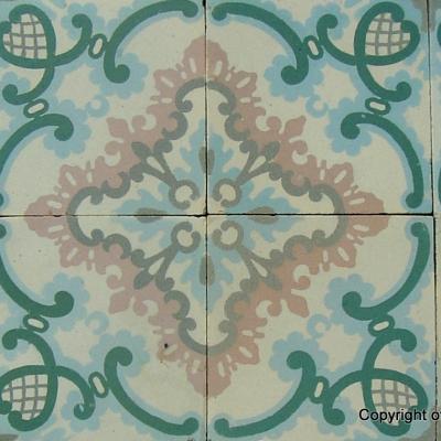 16.5m2+ / 177 sq ft - Antique French Art Nouveau ceramic floor c.1900