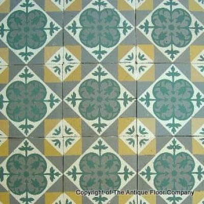 13m2 Antique Belgian Maufroid Freres et Soeur ceramic floor c.1900-1910