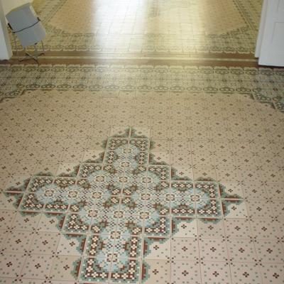 Up to 27.75m2 / 300 sq ft mosaic themed antique French floor c.1930