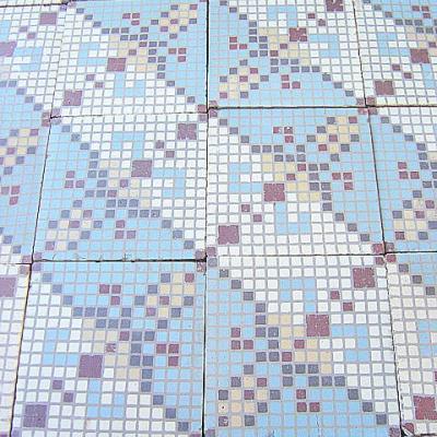 11m2+ Antique French bathroom tiles c.1920 in a mosaic theme