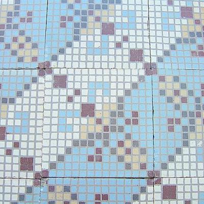 11m2+ Antique French bathroom tiles c.1920 in a mosaic theme