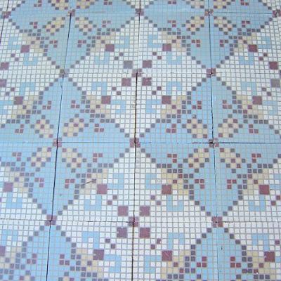 11m2+ Antique French bathroom tiles c.1920 in a mosaic theme