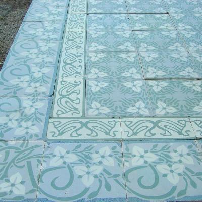 Belgian Art Nouveau floor tiles - early 20th century