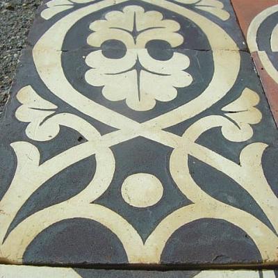 Stunning antique French gres floor tiles c.1885-1890