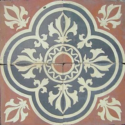 Stunning antique French gres floor tiles c.1885-1890