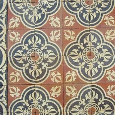 Stunning antique French gres floor tiles c.1885-1890