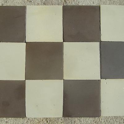 14cm sq Antique black and white ceramic tiles c.1900