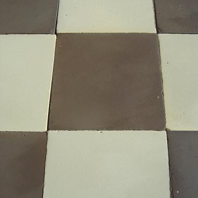 Antique St Juste de Beauvais black and white tiles - 14cm sq 