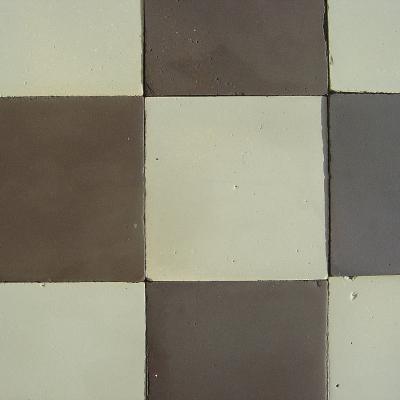 Antique St Juste de Beauvais black and white tiles - 14cm sq 