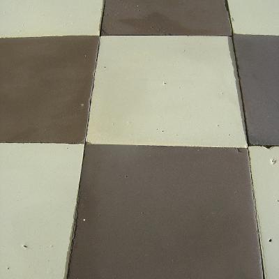 Antique St Juste de Beauvais black and white tiles - 14cm sq 