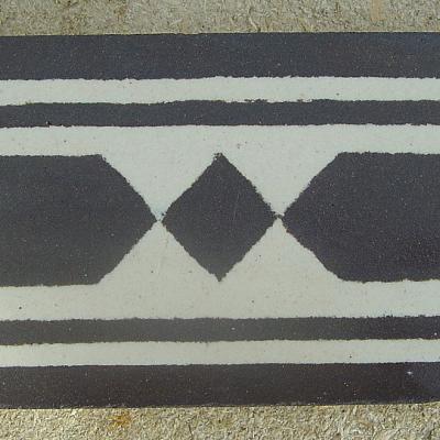 Antique ceramic black and white floor tiles c.1905