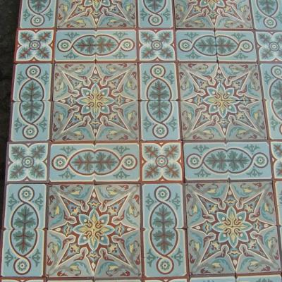Stunning antique ceramic floor with internal borders c.1900-1910
