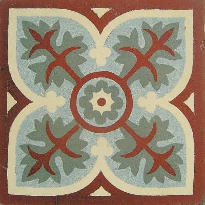 Stunning antique ceramic floor with internal borders c.1900-1910