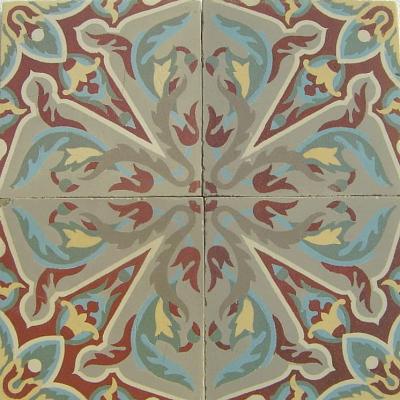 Stunning antique ceramic floor with internal borders c.1900-1910