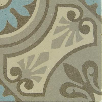 15m2+ antique ceramic floor in sky blue, grey and cream