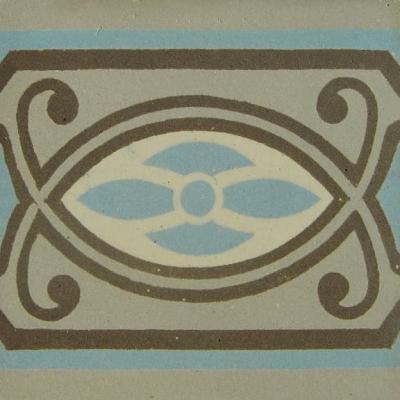 15m2+ antique ceramic floor in sky blue, grey and cream