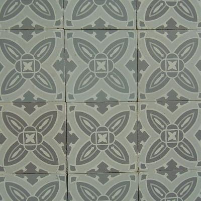 14.5m2 Period Belgian antique encaustic hallway floor with double borders