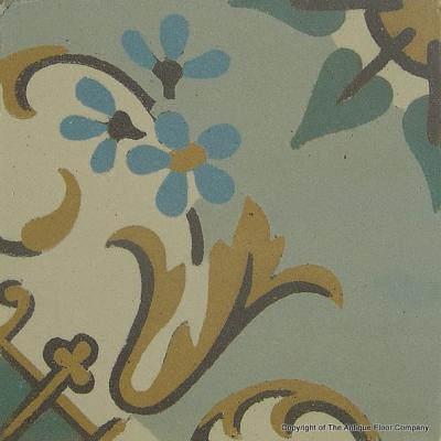 21m2 / 225 sq ft Art Nouveau French ceramic encaustic floor with original borders