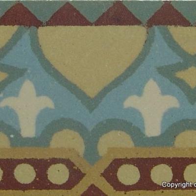 21m2 / 225 sq ft Art Nouveau French ceramic encaustic floor with original borders