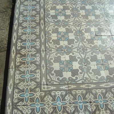 Early Art Nouveau Maufroid Freres et Soeur ceramic encaustic floor-13m2-17m2+