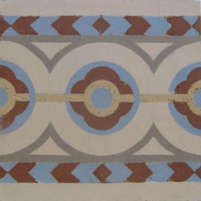 c.1900 - Triple border antique French kitchen floor - 10m2+