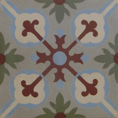 c.1900 - Triple border antique French kitchen floor - 10m2+