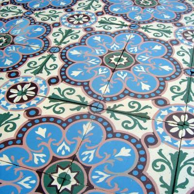 13m2+ Antique ceramic encaustic floor in beautifully vibrant colours