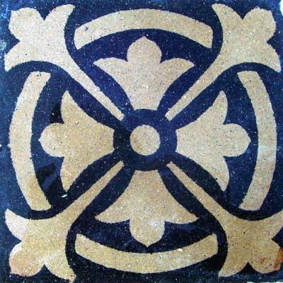 12m2 / 130 sq ft of classical antique damier floor tiles with heraldic motif