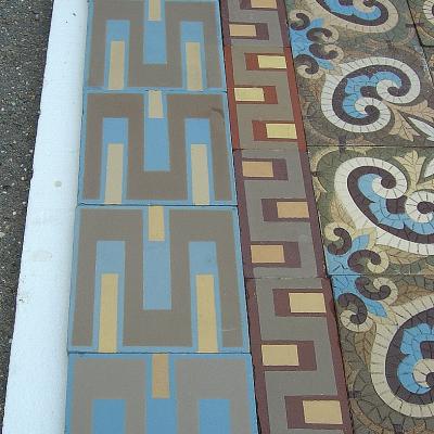 16m2 antique Boch Freres Maubege ceramic encaustic floor - 1929 